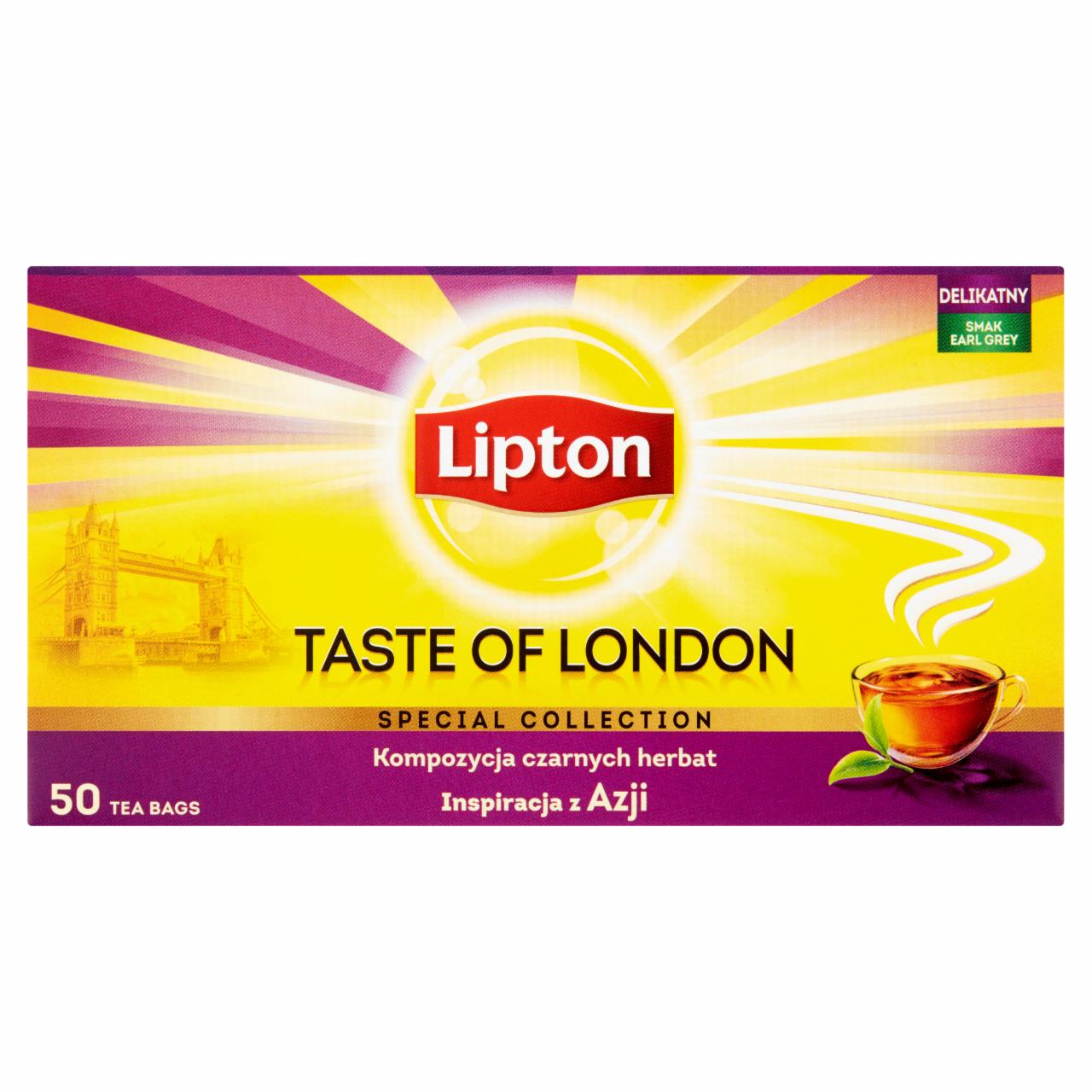 Zdjęcia - Lipton Taste of London Herbata czarna aromatyzowana 100 g (50 torebek)