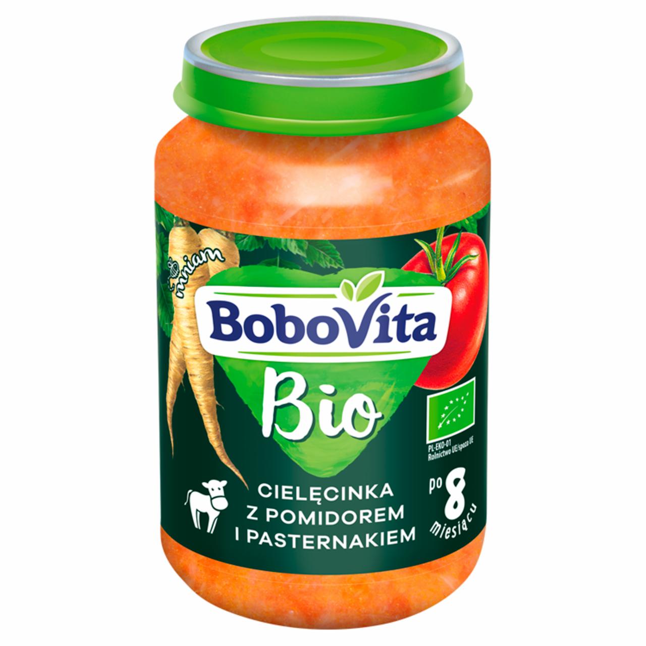 Zdjęcia - BoboVita Bio Pomidory z cielęcinką i pasternakiem po 8 miesiącu 190 g