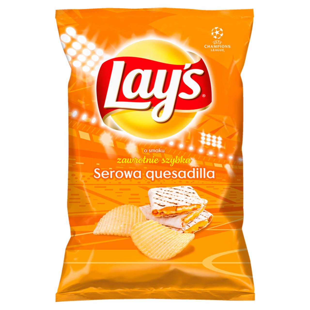 Zdjęcia - Lay's Chipsy ziemniaczane karbowane o smaku serowej quesadilli 130 g