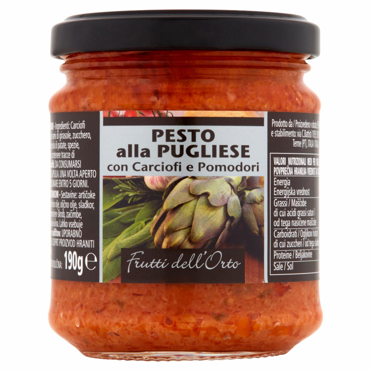 Zdjęcia - Frutti dell'Orto Pesto z karczochami i pomidorami 190 g