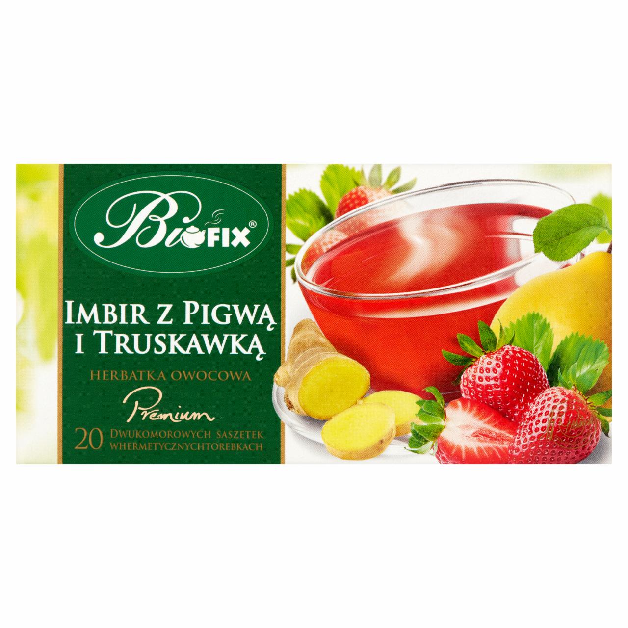 Zdjęcia - Bifix Premium Herbatka owocowa imbir z pigwą i truskawką 40 g (20 x 2 g)