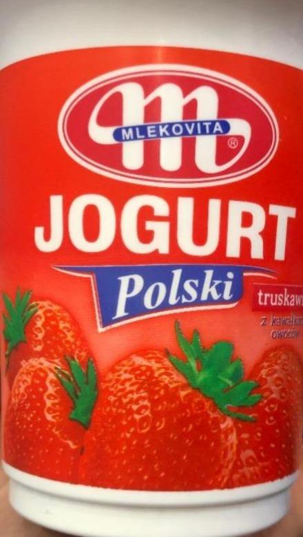 Zdjęcia - Jogurt Polski truskawka z kawałkami owoców Mlekovita