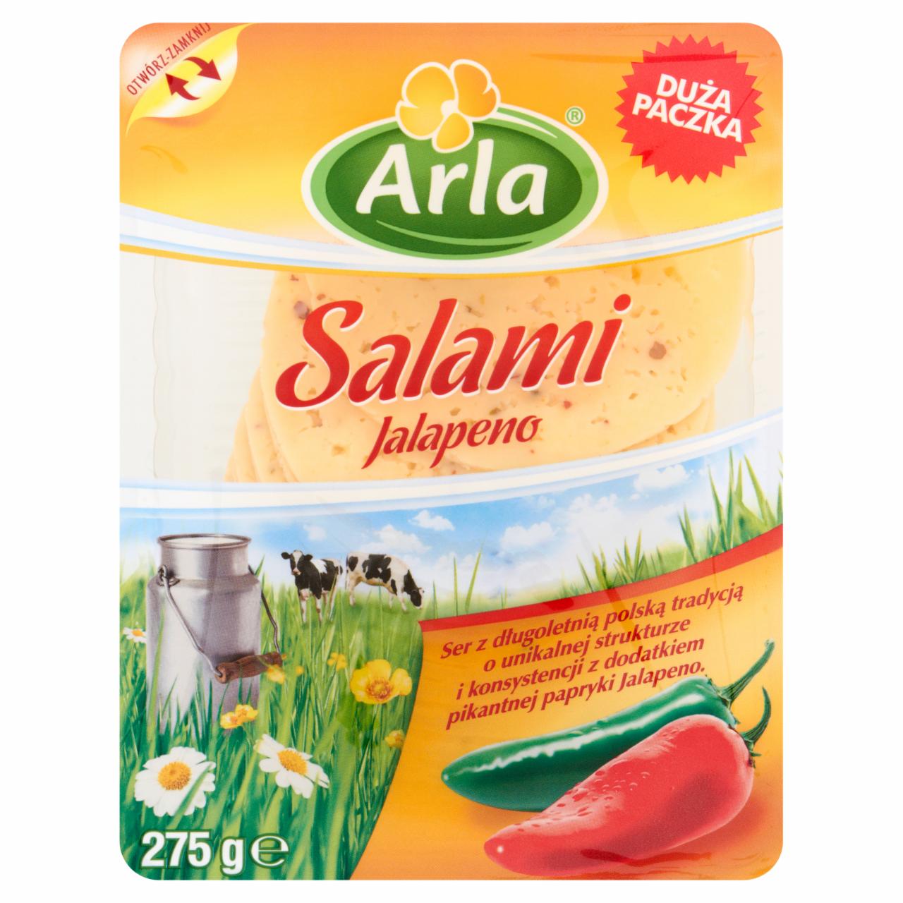 Zdjęcia - Arla Salami Jalapeno Ser w plastrach 275 g