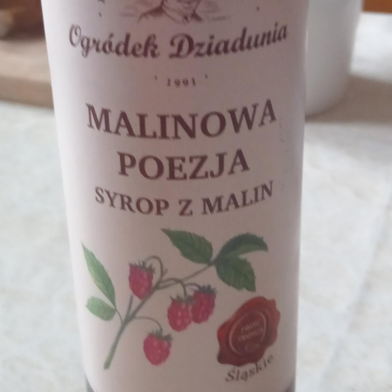 Zdjęcia - malinowa poezja syrop z malin Ogródek Dziadunia