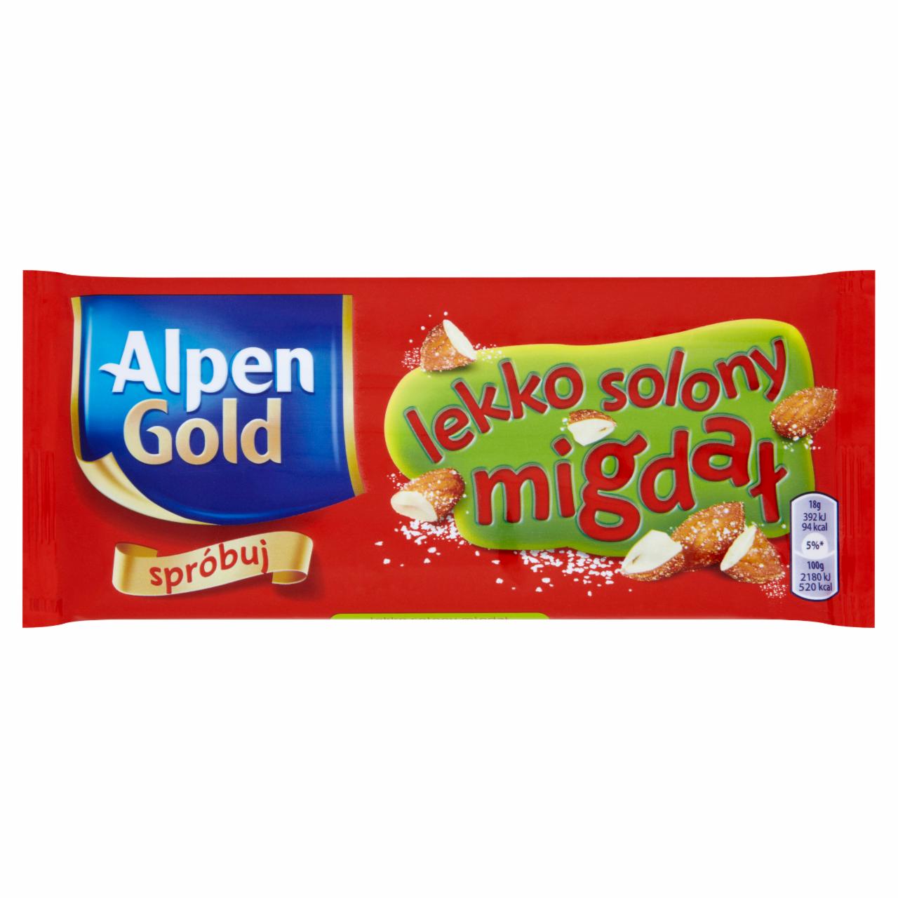 Zdjęcia - Alpen Gold Lekko solony migdał Czekolada 90 g
