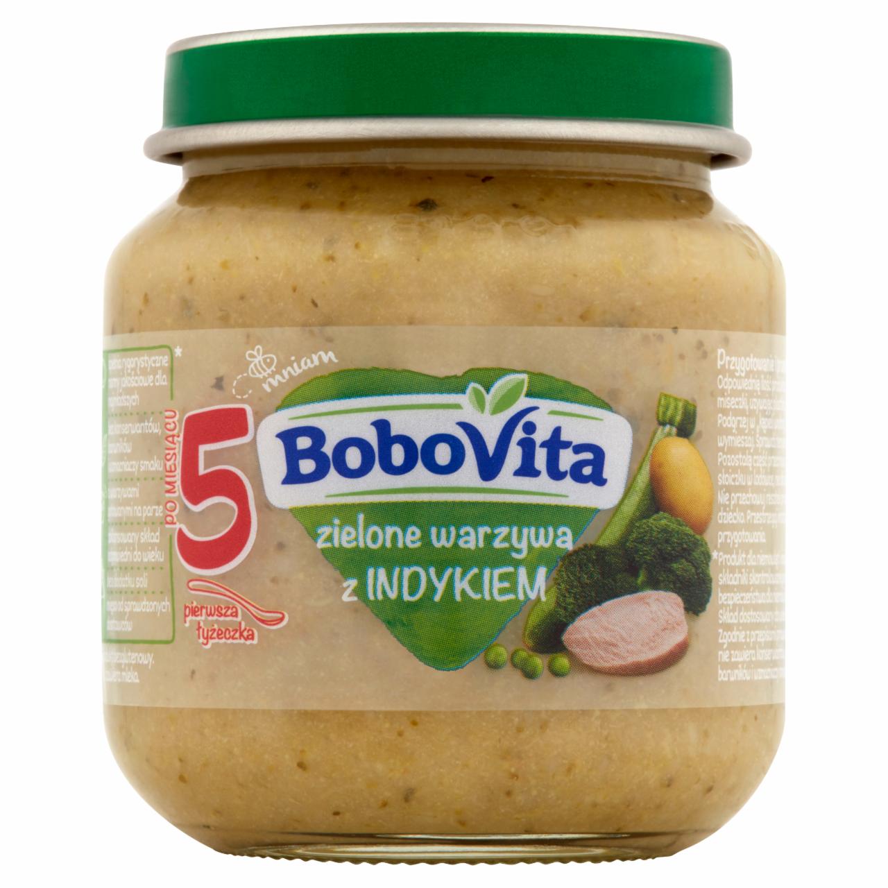 Zdjęcia - BoboVita Zielone warzywa z indykiem po 5 miesiącu 125 g