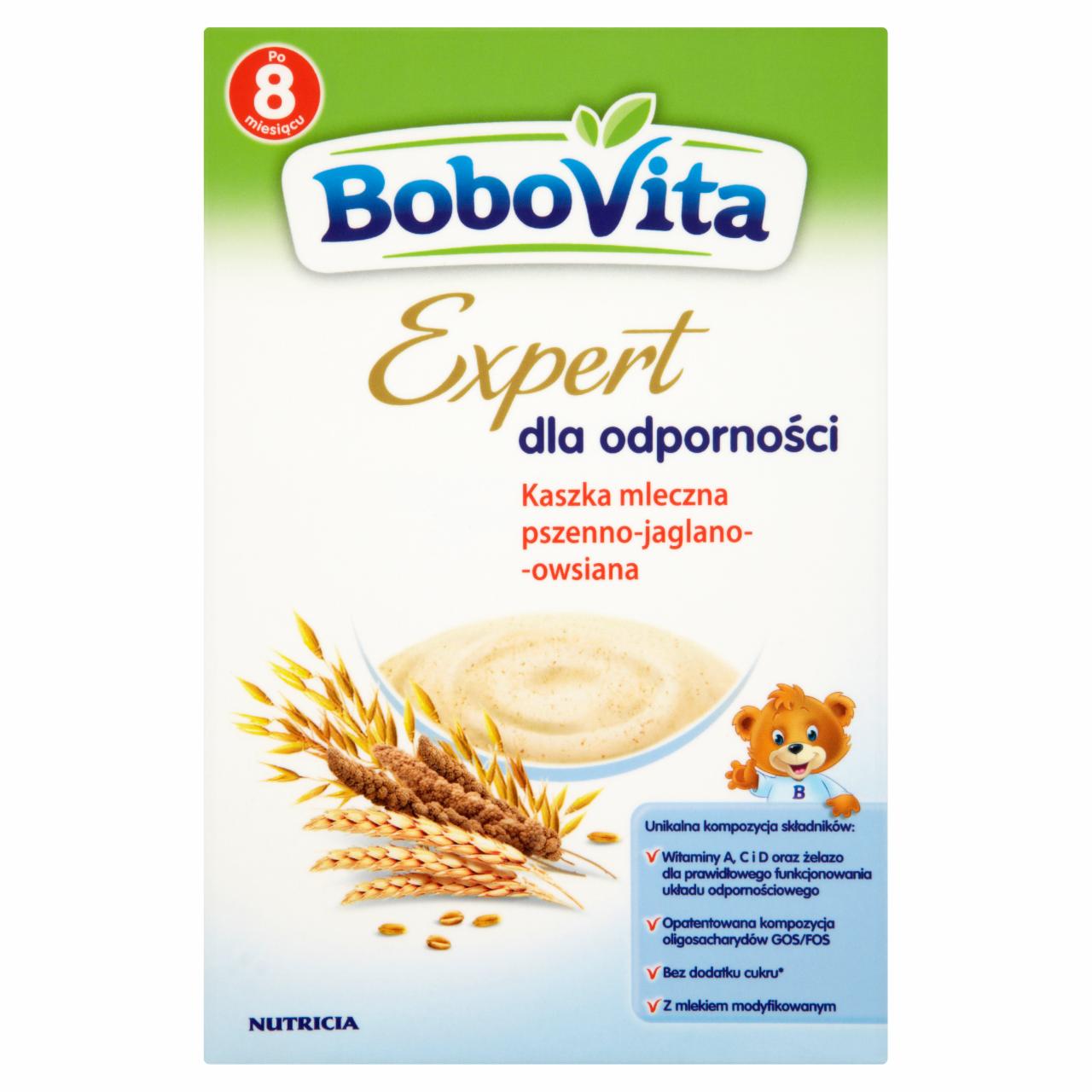 Zdjęcia - BoboVita Expert dla odporności Kaszka mleczna pszenno-jaglano-owsiana po 8 miesiącu 250 g