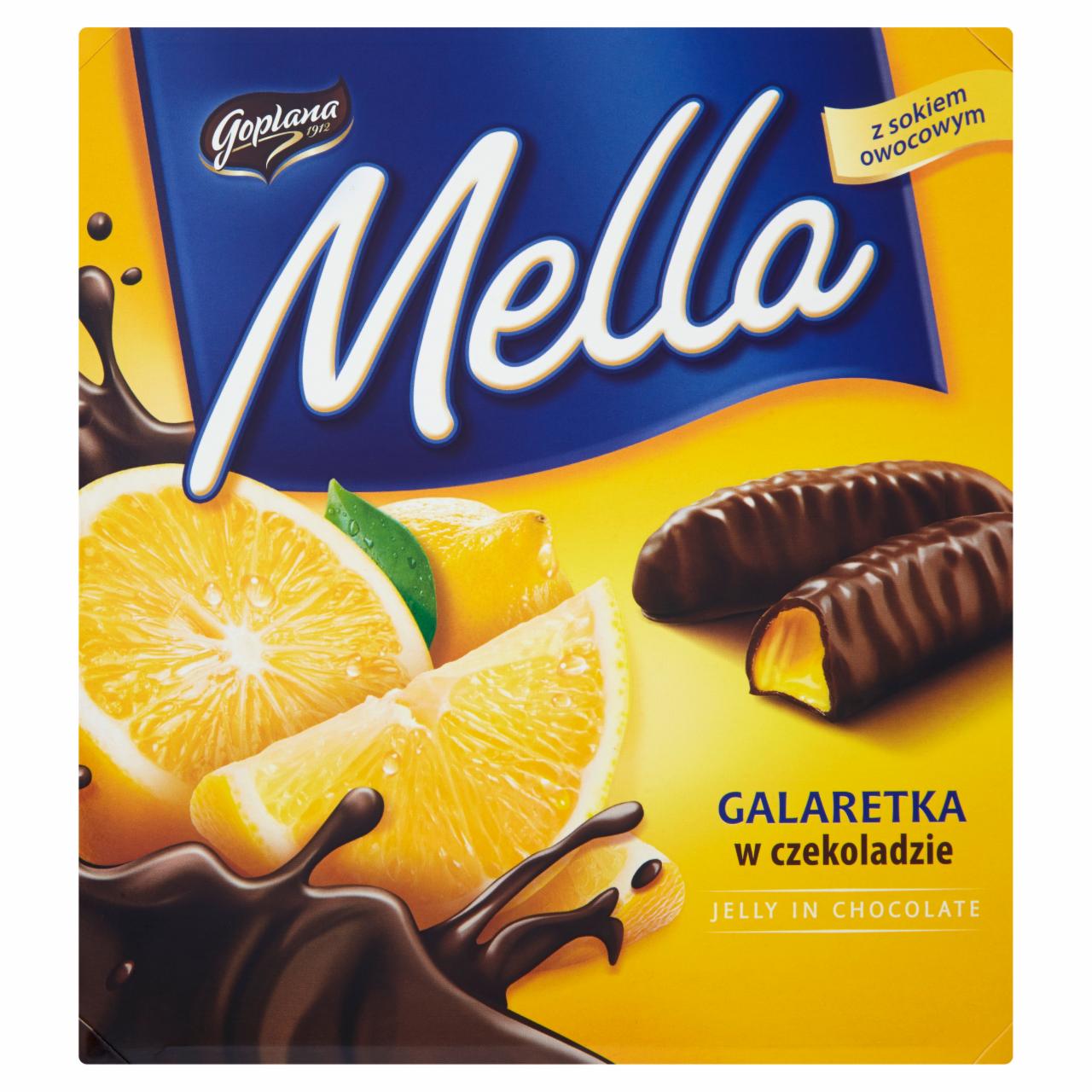 Zdjęcia - Goplana Mella Galaretka w czekoladzie o smaku cytrynowym 190 g