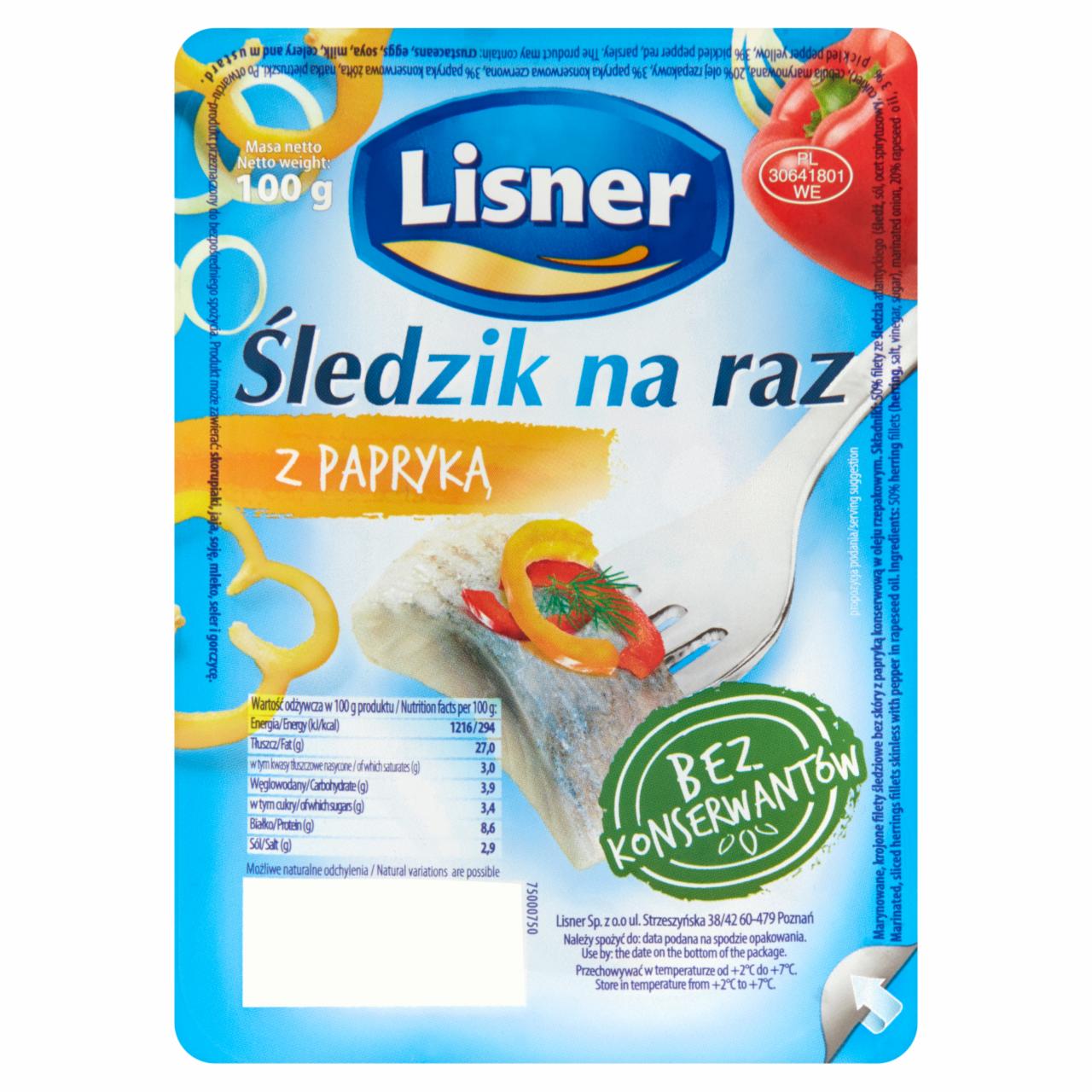 Zdjęcia - Lisner Śledzik na raz w oleju z papryką 100 g