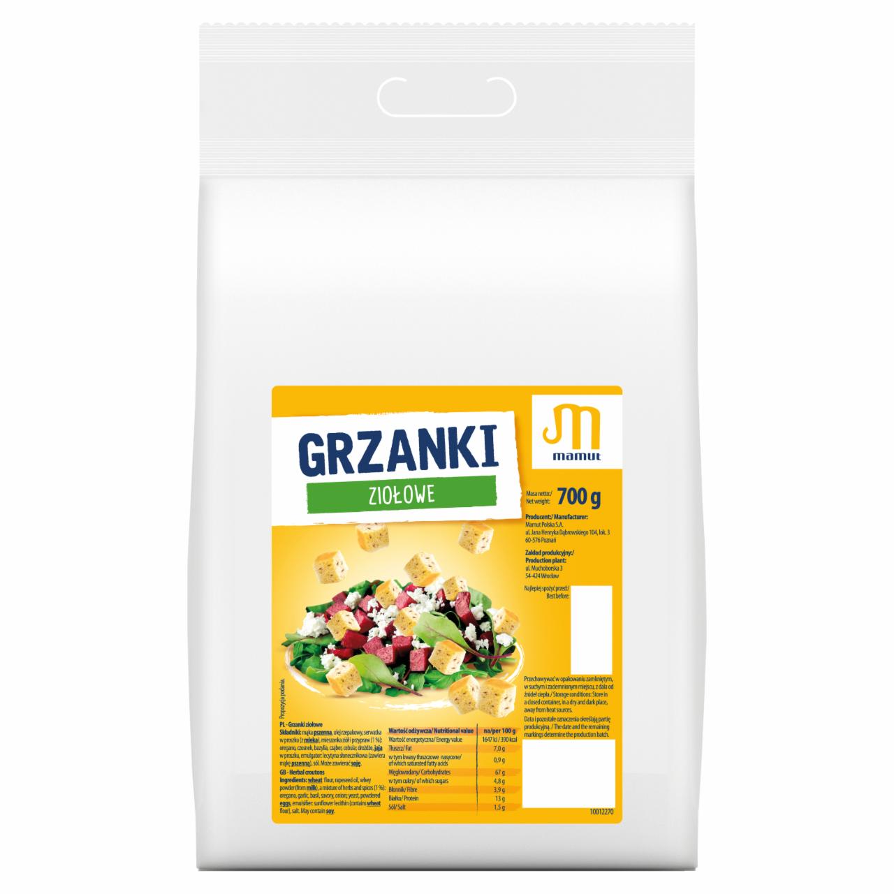 Zdjęcia - Mamut Grzanki ziołowe 700 g