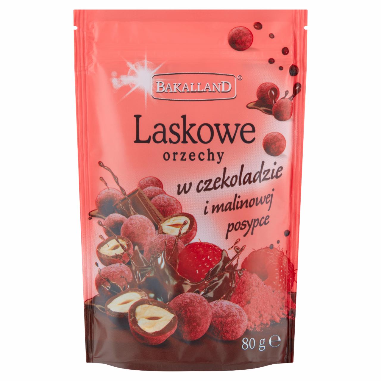 Zdjęcia - Bakalland Laskowe orzechy w czekoladzie i malinowej posypce 80 g