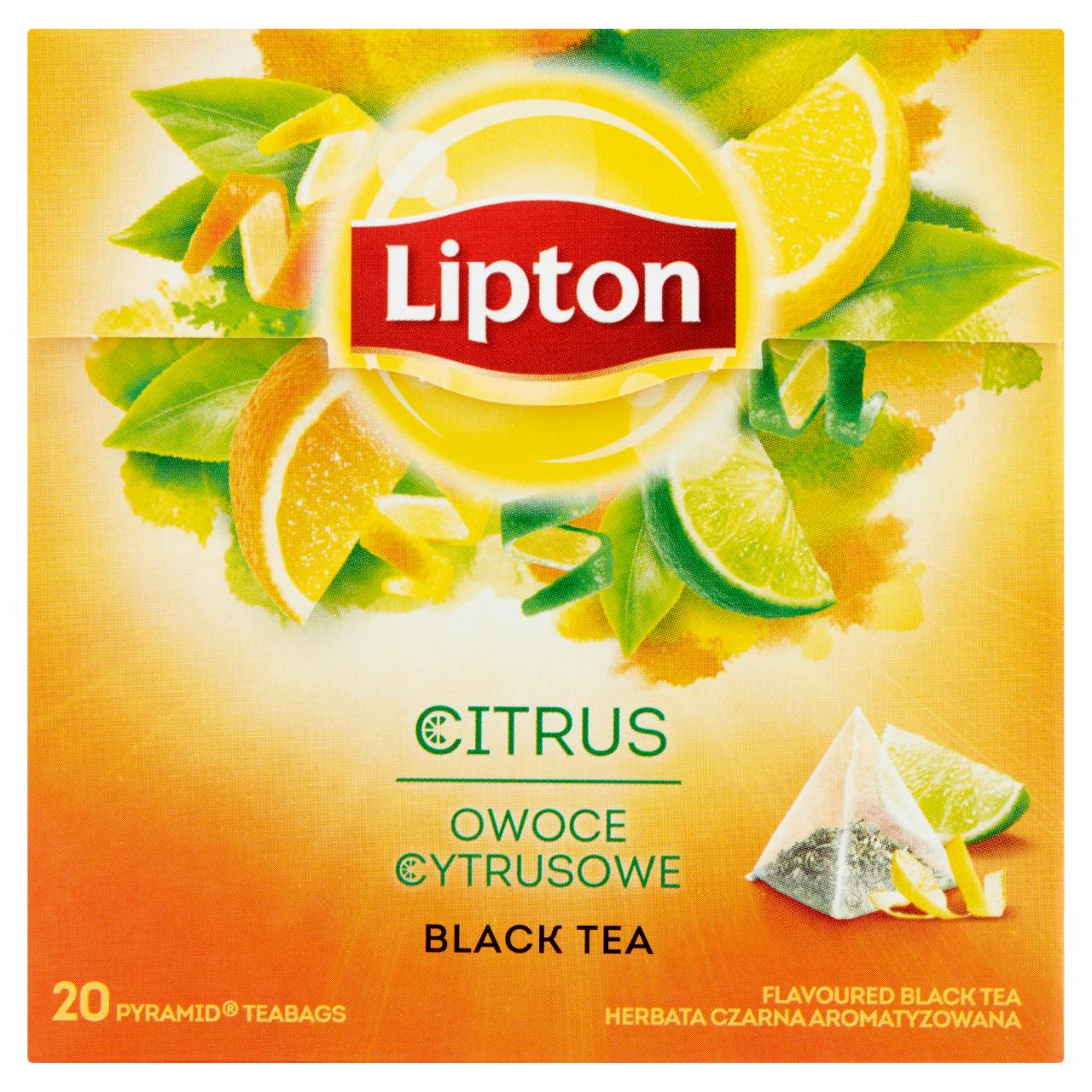 Zdjęcia - Lipton Herbata czarna aromatyzowana owoce cytrusowe 36 g (20 torebek)