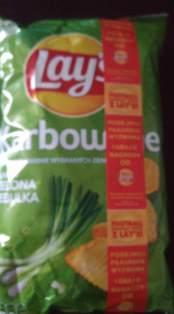 Zdjęcia - Lay's Chipsy ziemniaczane karbowane o smaku zielonej cebulki 165 g