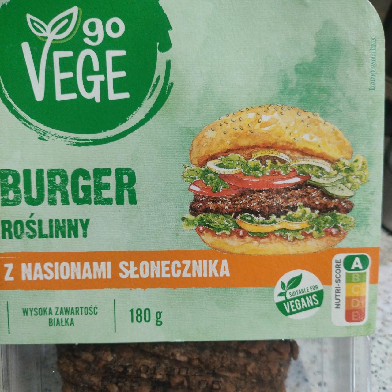 Zdjęcia - Burger Roślinny z nasionami słonecznika Go Vege