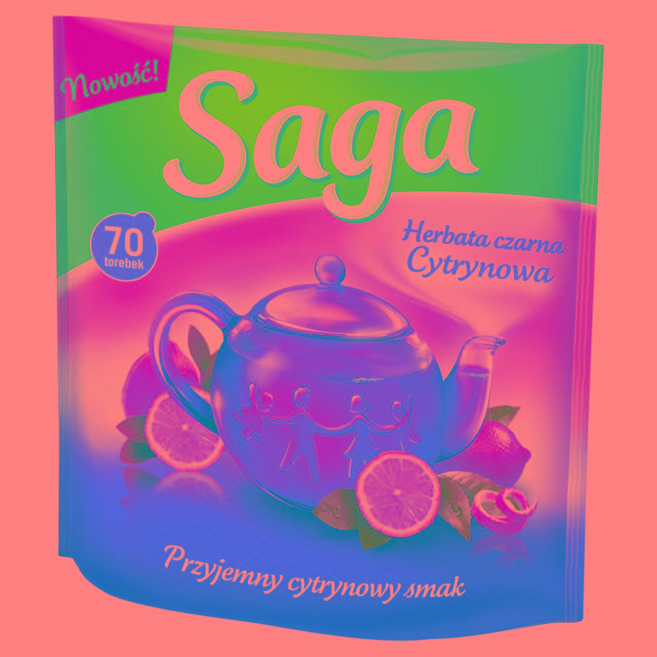 Zdjęcia - Saga Herbata czarna cytrynowa 91 g (70 torebek)