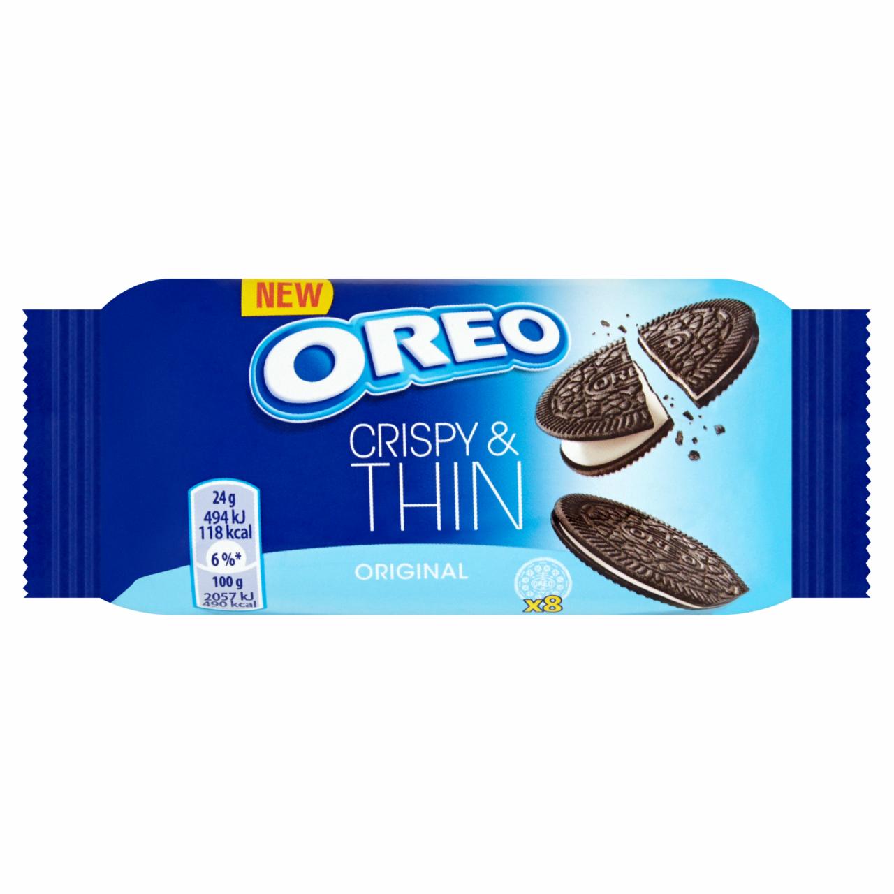 Zdjęcia - Oreo Original Crispy & Thin Ciastka kakaowe z nadzieniem o smaku waniliowym 48 g