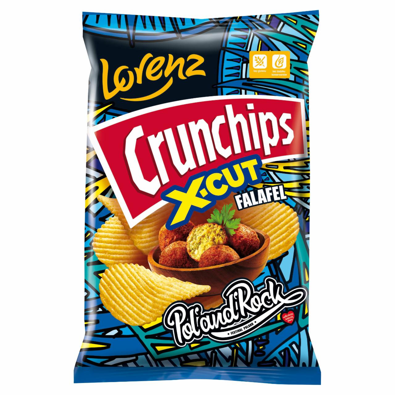 Zdjęcia - Crunchips X-Cut Chipsy ziemniaczane grubo krojone o smaku falafela 130 g