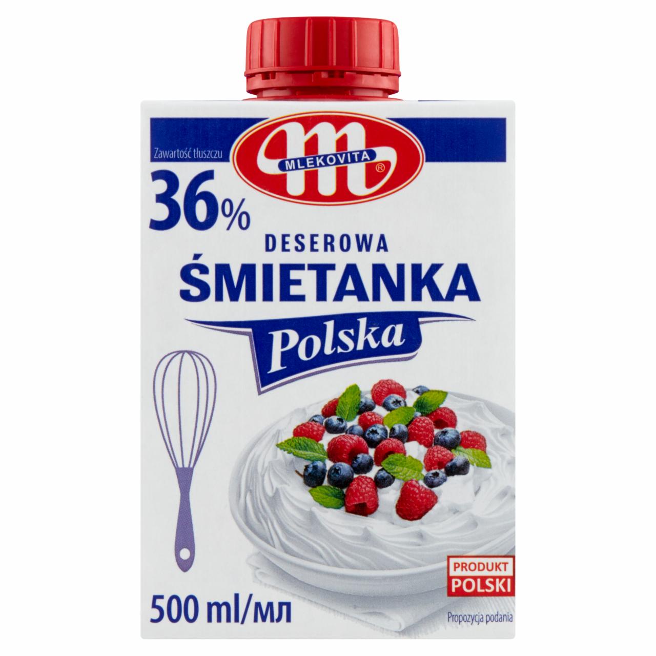 Zdjęcia - Mlekovita Śmietanka Polska deserowa 36 % 500 ml