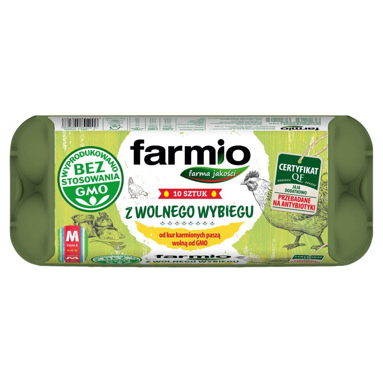 Zdjęcia - Farmio Jaja z wolnego wybiegu od kur karmionych paszą wolną od GMO M 10 sztuk