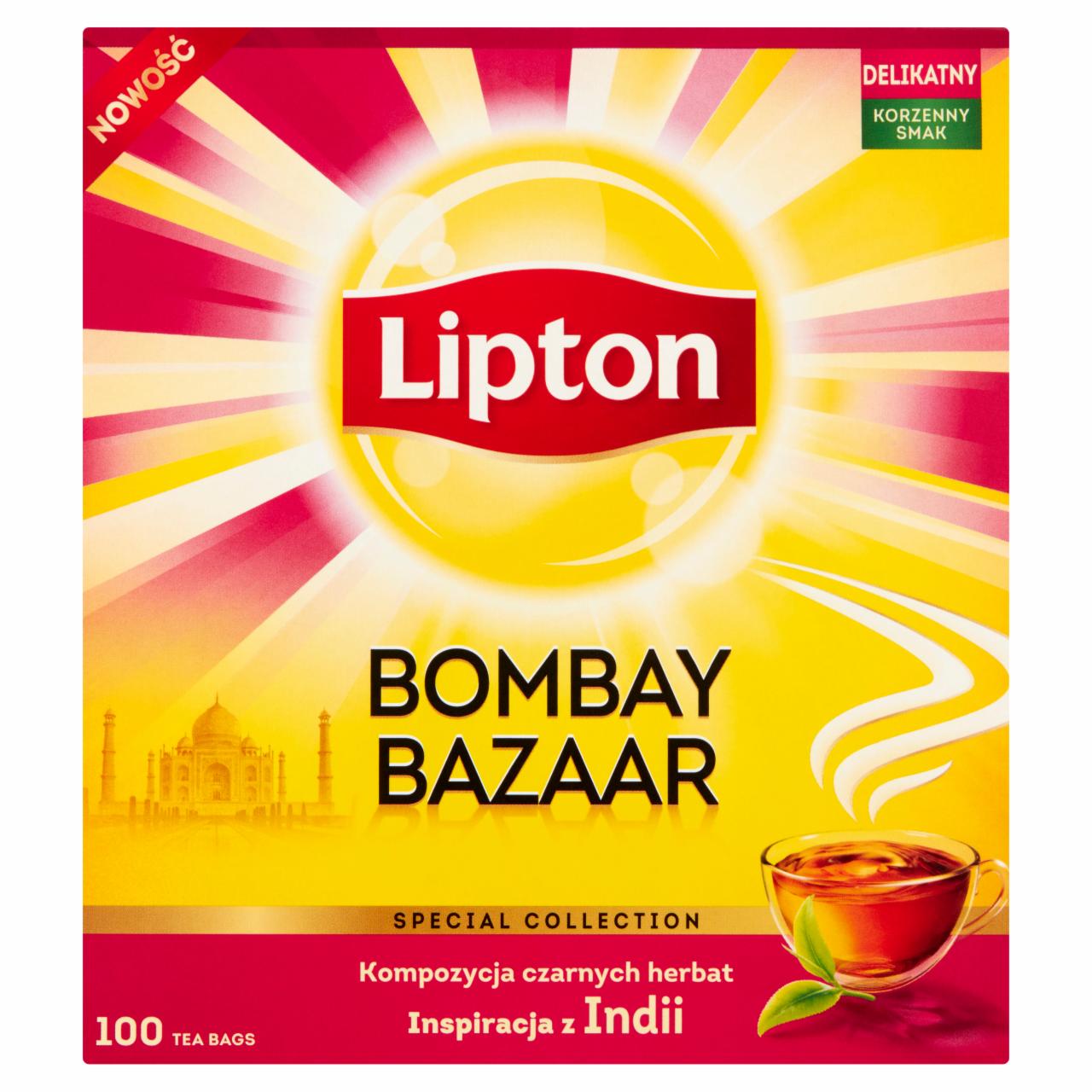 Zdjęcia - Lipton Bombay Bazaar Herbata czarna z naturalnym aromatem 180 g (100 torebek)