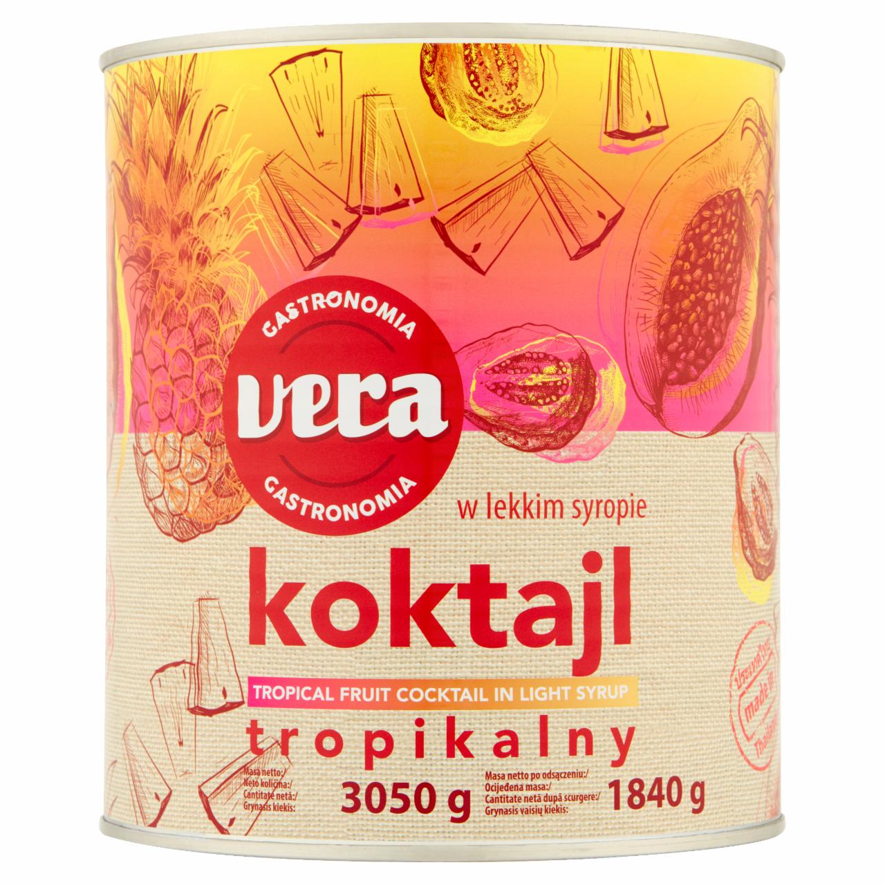 Zdjęcia - Vera Gastronomia Tropikalny koktajl owocowy w lekkim syropie 3050 g