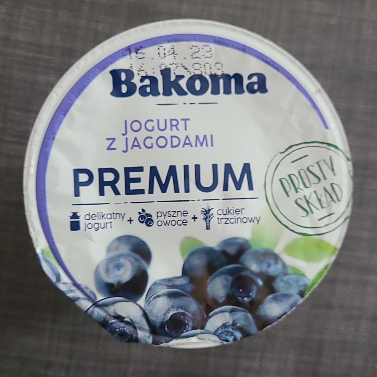 Zdjęcia - Bakoma Premium Jogurt z jagodami 140 g