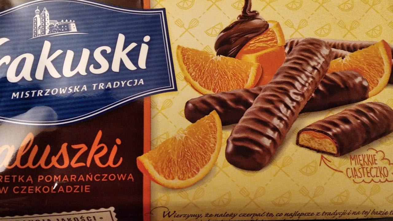 Zdjęcia - Paluszki z galaretką pomarańczową w czekoladzie Krakuski