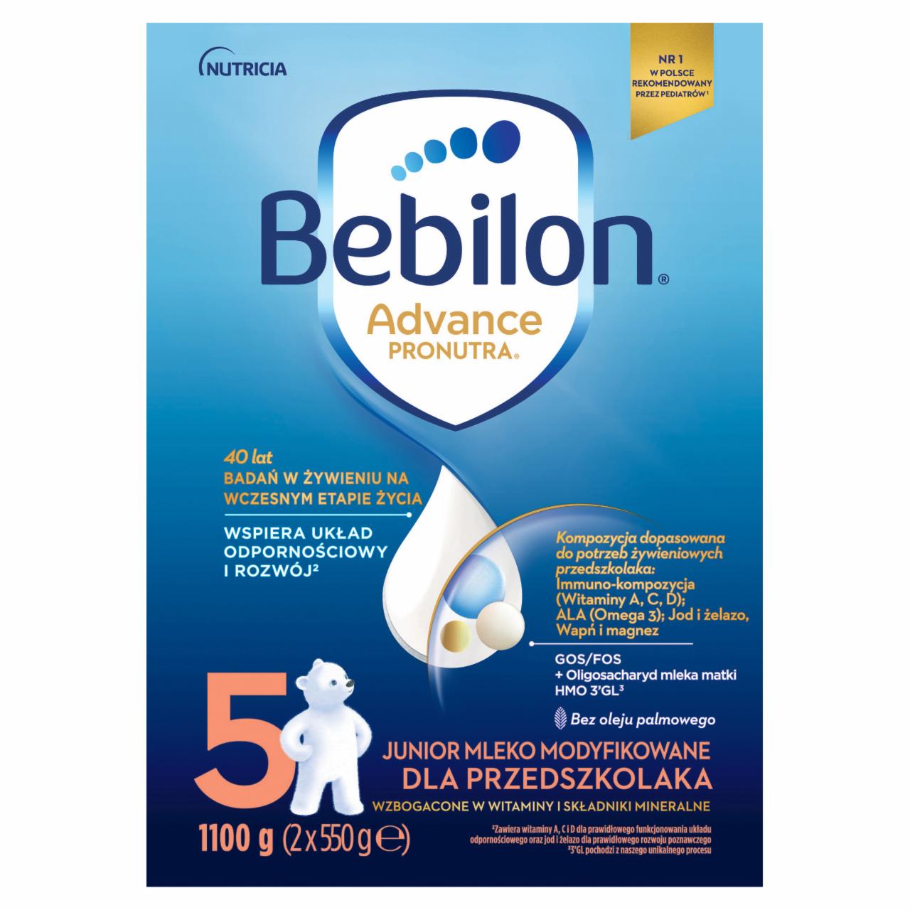 Zdjęcia - Bebilon 5 Pronutra-Advance Junior Mleko modyfikowane dla przedszkolaka 1100 g (2 x 550 g)
