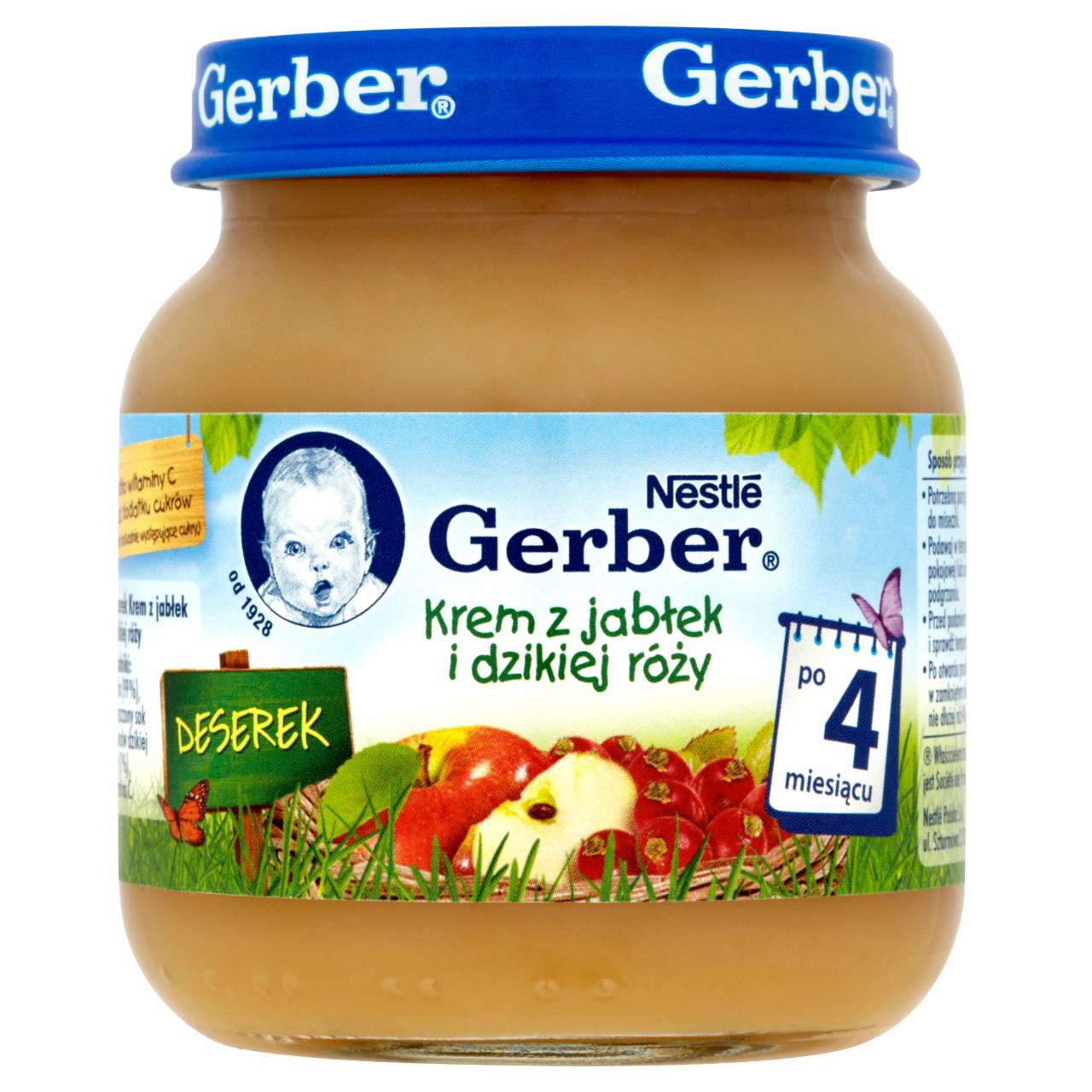 Zdjęcia - Gerber Deserek Krem z jabłek i dzikiej róży po 4 miesiącu 130 g