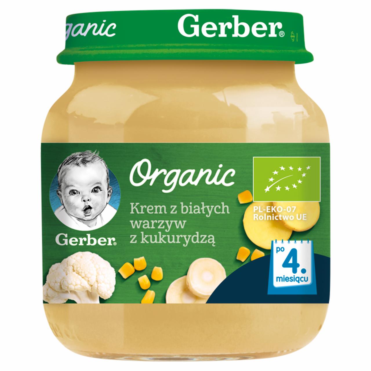 Zdjęcia - Gerber Organic Krem z białych warzyw z kukurydzą dla niemowląt po 4. miesiącu 125 g