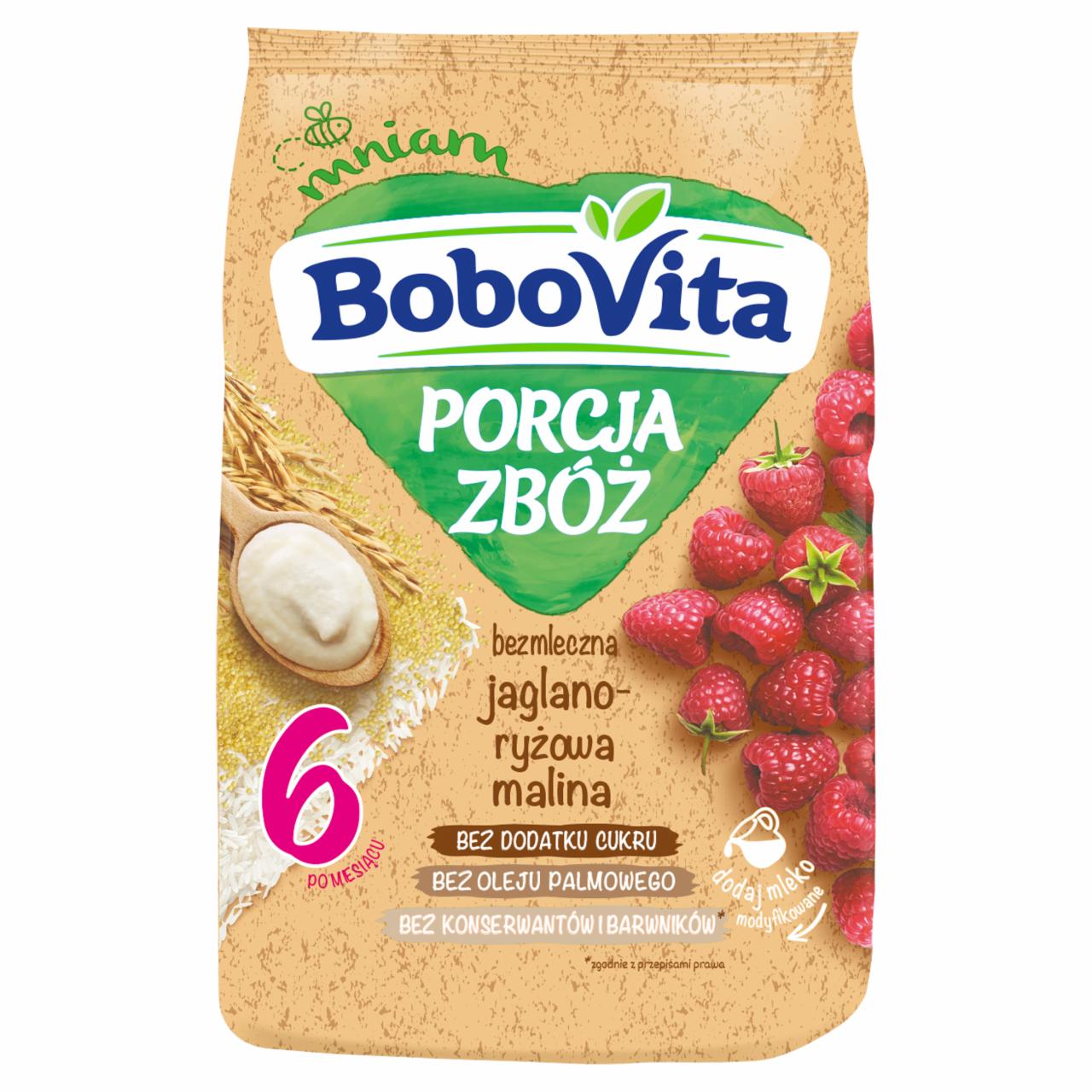 Zdjęcia - BoboVita Porcja zbóż Kaszka bezmleczna jaglano-ryżowa malina po 6 miesiącu 170 g