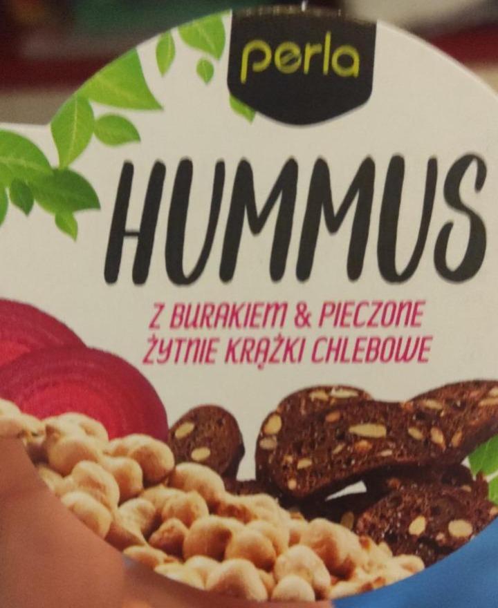 Zdjęcia - Hummus z burakiem & pieczone żytnie krążki chlebowe Perla