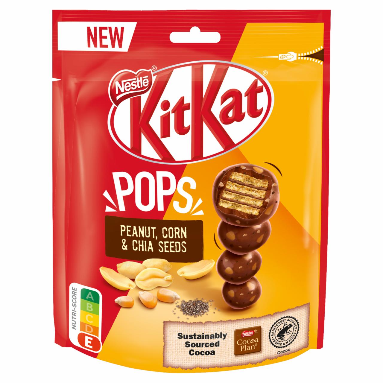 Zdjęcia - KitKat Pops Peanut & Chia Seeds Kruchy wafelek w mlecznej czekoladzie 140 g