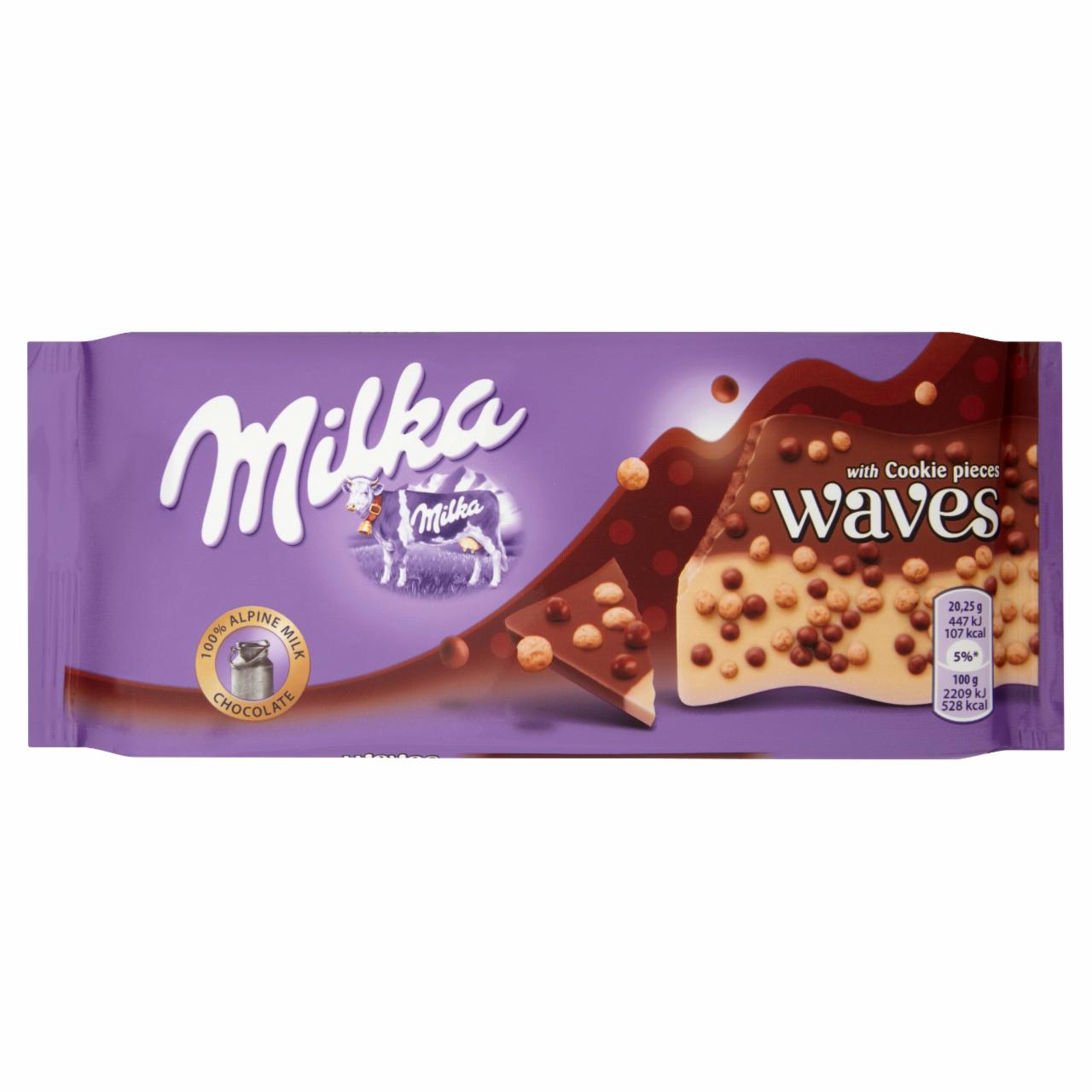 Zdjęcia - Milka Czekolada mleczna Cookie Pieces Waves 81 g