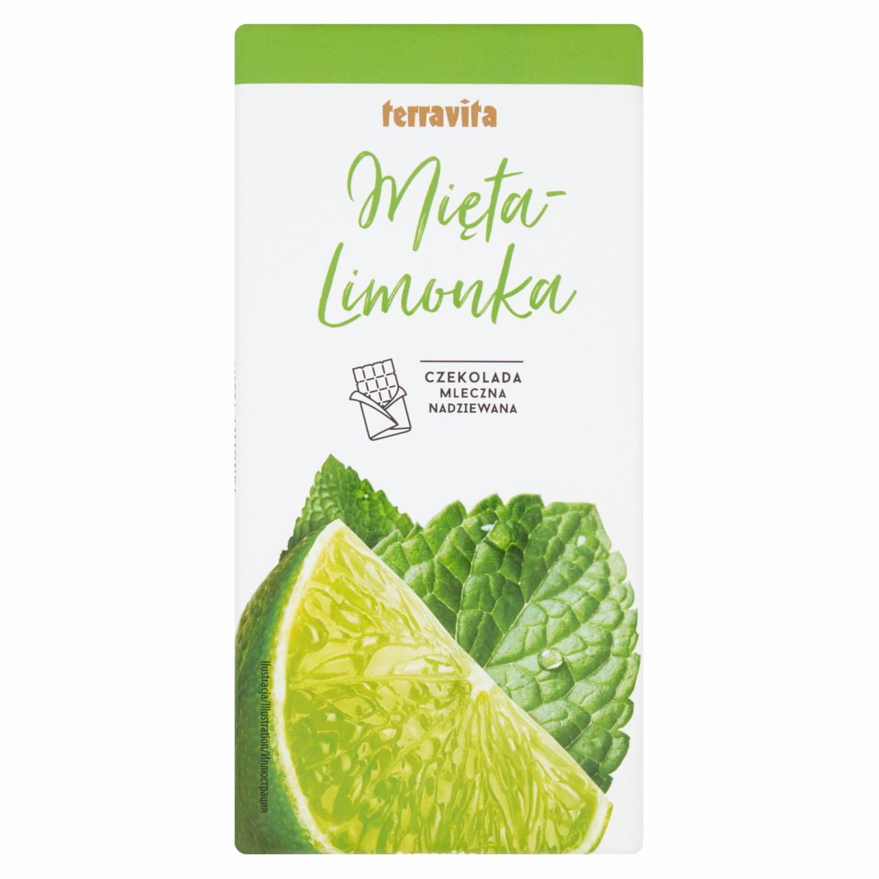 Zdjęcia - Terravita Czekolada mleczna nadziewana mięta-limonka 100 g