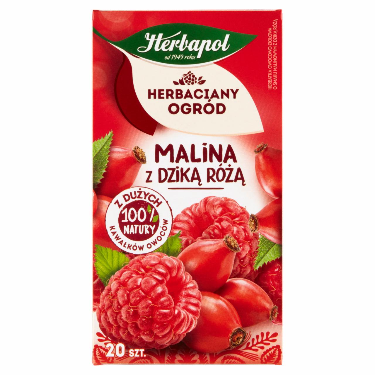 Zdjęcia - Herbapol Herbaciany Ogród Herbatka owocowo-ziołowa malina z dzika różą 54 g (20 x 2,7 g)