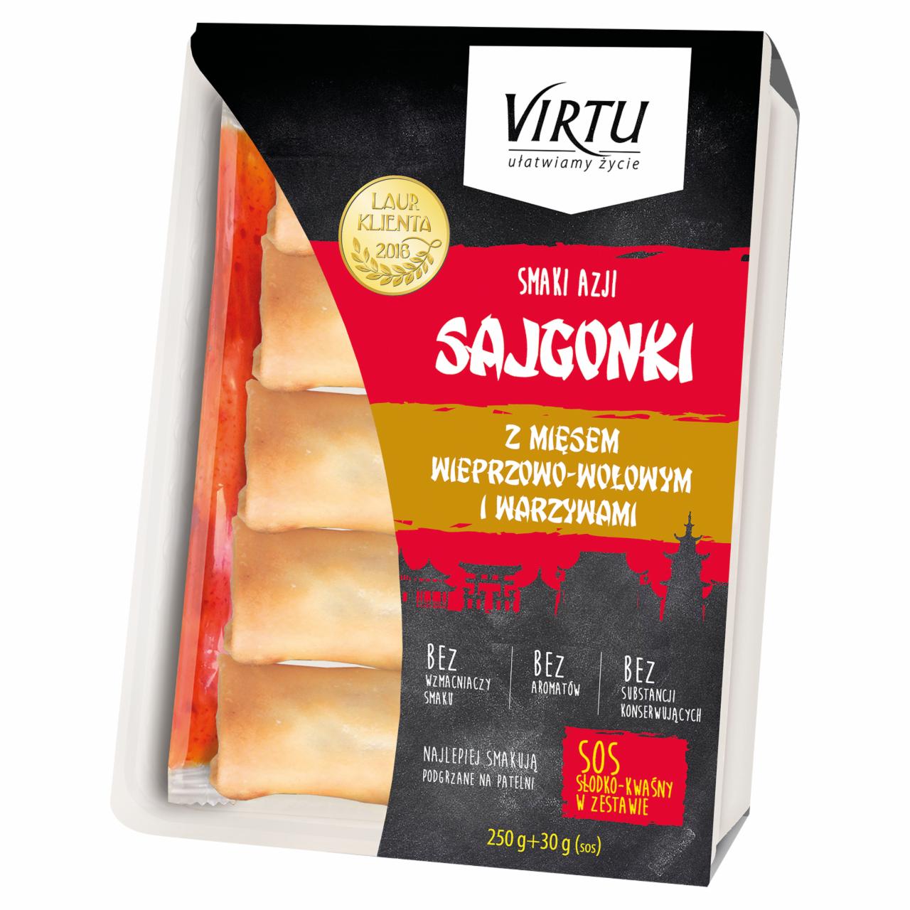 Zdjęcia - Virtu Smaki Azji Sajgonki z mięsem wieprzowo-wołowym i warzywami 250 g + sos słodko-kwaśny 30 g