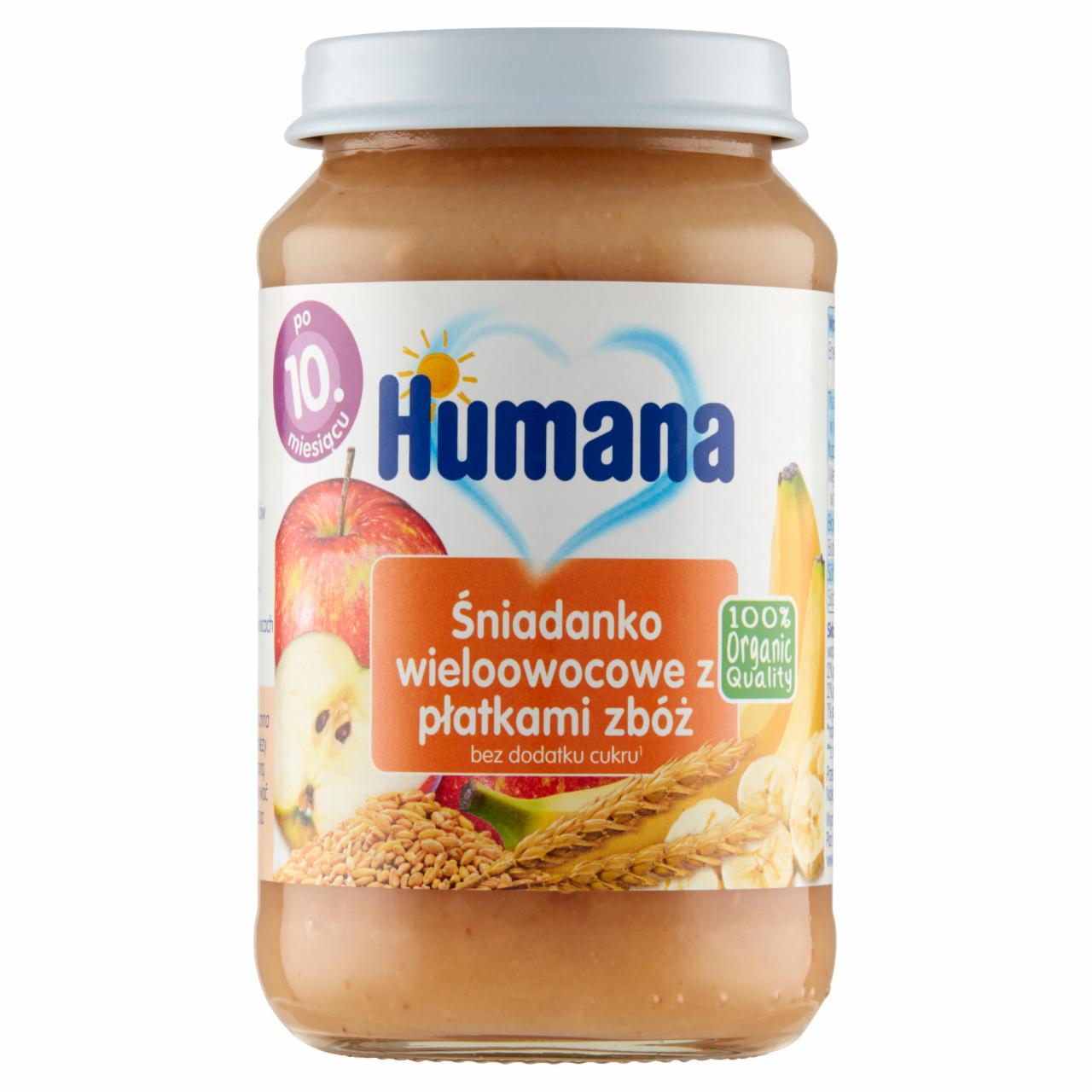 Zdjęcia - Humana 100% Organic Śniadanko wieloowocowe z płatkami zbóż po 10. miesiącu 190 g