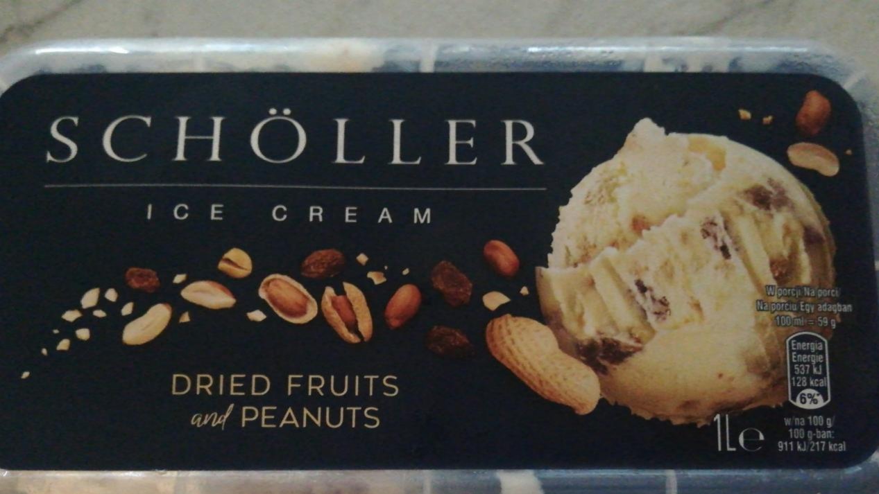 Zdjęcia - Lody Schöller ice cream Dried fruit and peanuts