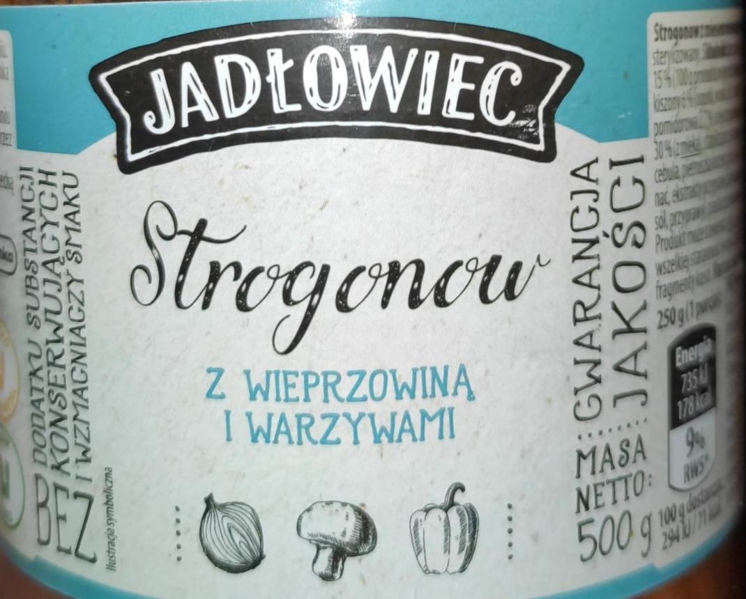 Zdjęcia - Strogonow z warzywami, mięsem wieprzowym i pieczarkami Jadłowiec