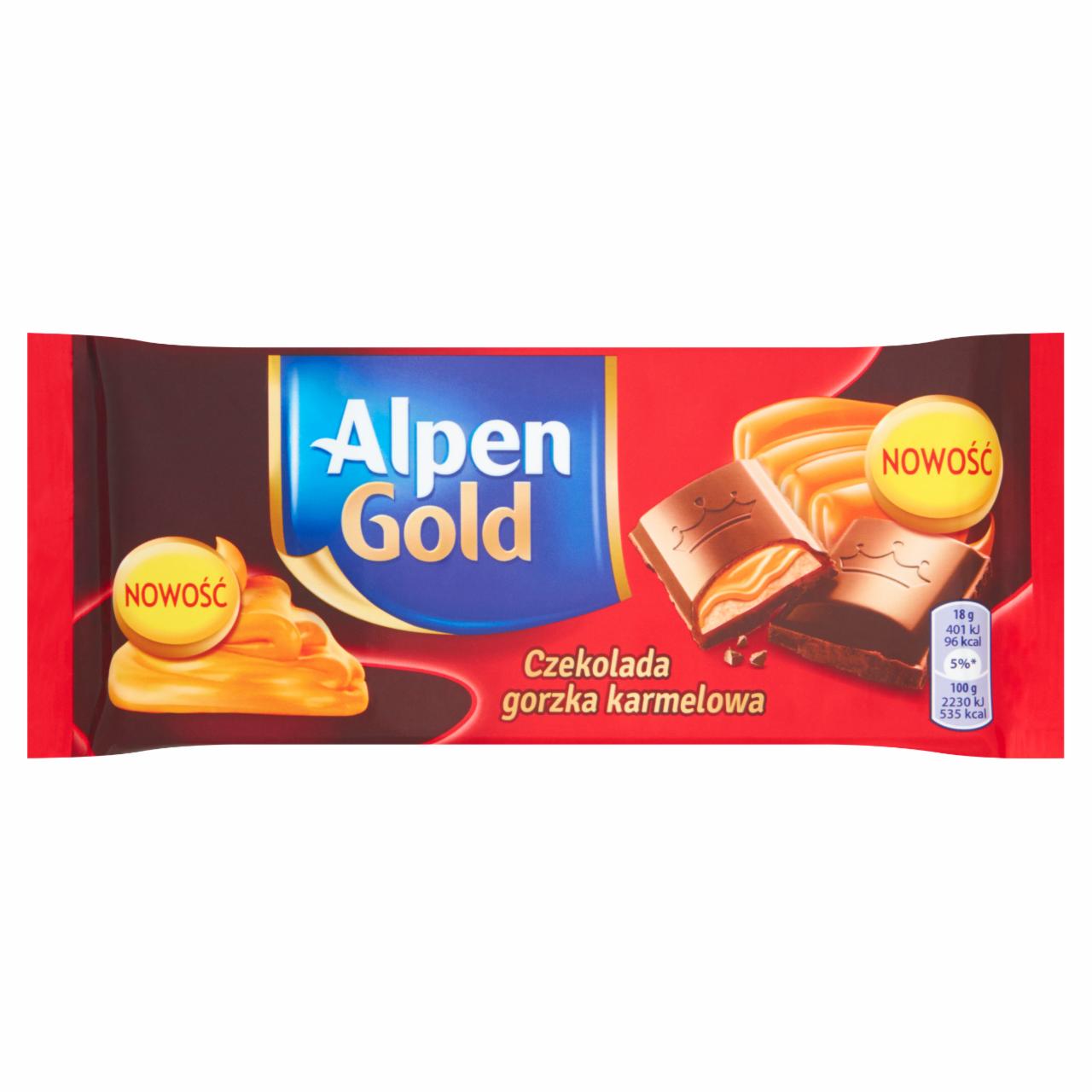 Zdjęcia - Alpen Gold Czekolada gorzka karmelowa 90 g