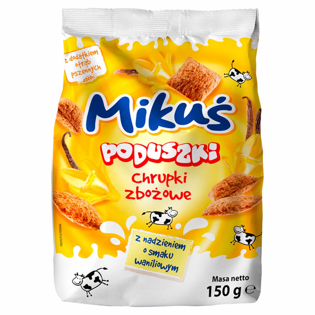 Zdjęcia - Mikuś Poduszki Chrupki zbożowe z nadzieniem o smaku waniliowym 150 g