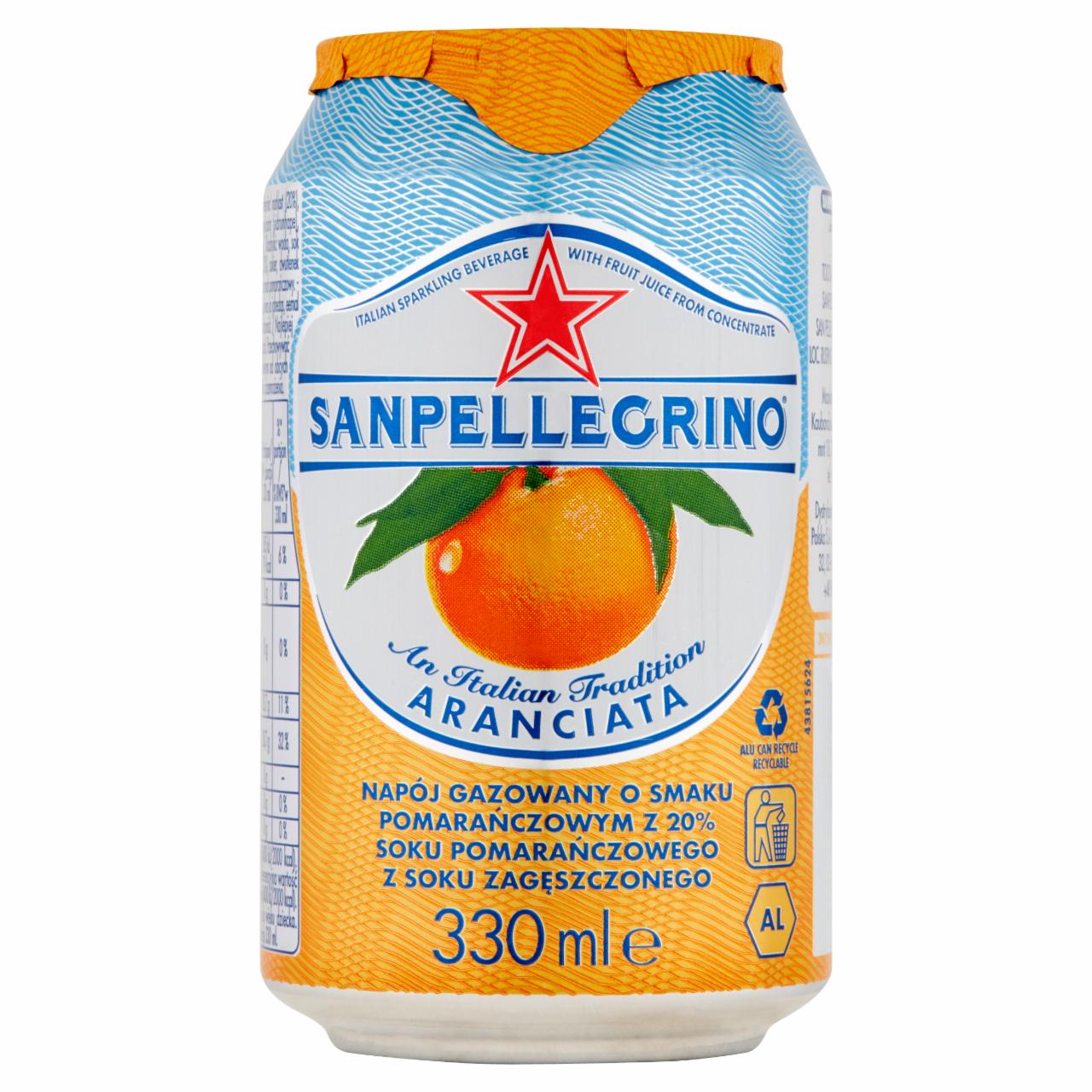 Zdjęcia - Sanpellegrino Aranciata Napój gazowany o smaku pomarańczowym 330 ml