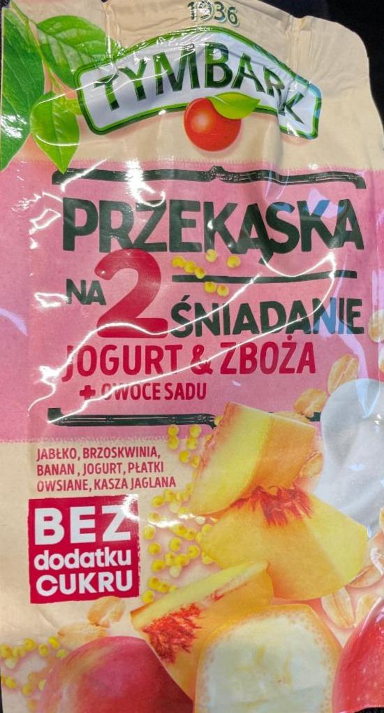 Zdjęcia - Przekąska na 2 śniadanie jogurt & zboża + owoce sadu Tymbark