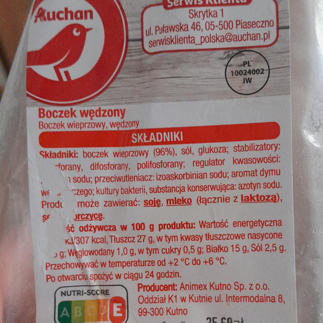 Zdjęcia - Boczek wieprzowy wędzony Auchan