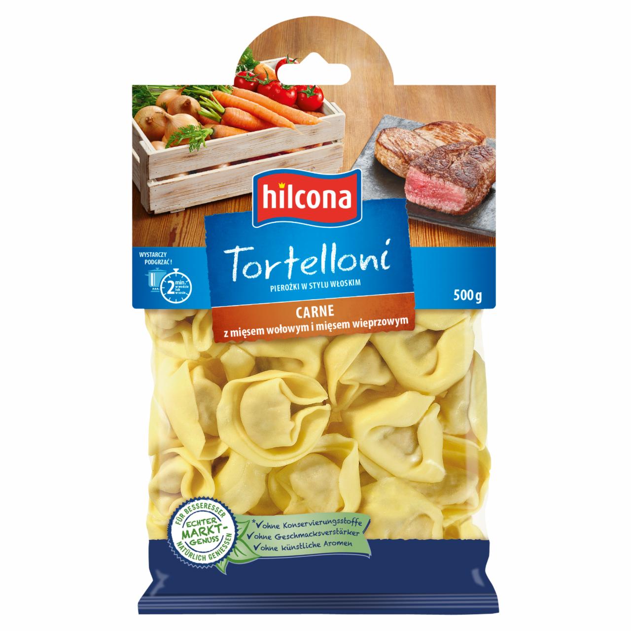 Zdjęcia - Hilcona Tortelloni Pierożki w stylu włoskim z mięsem wołowym i mięsem wieprzowym 500 g