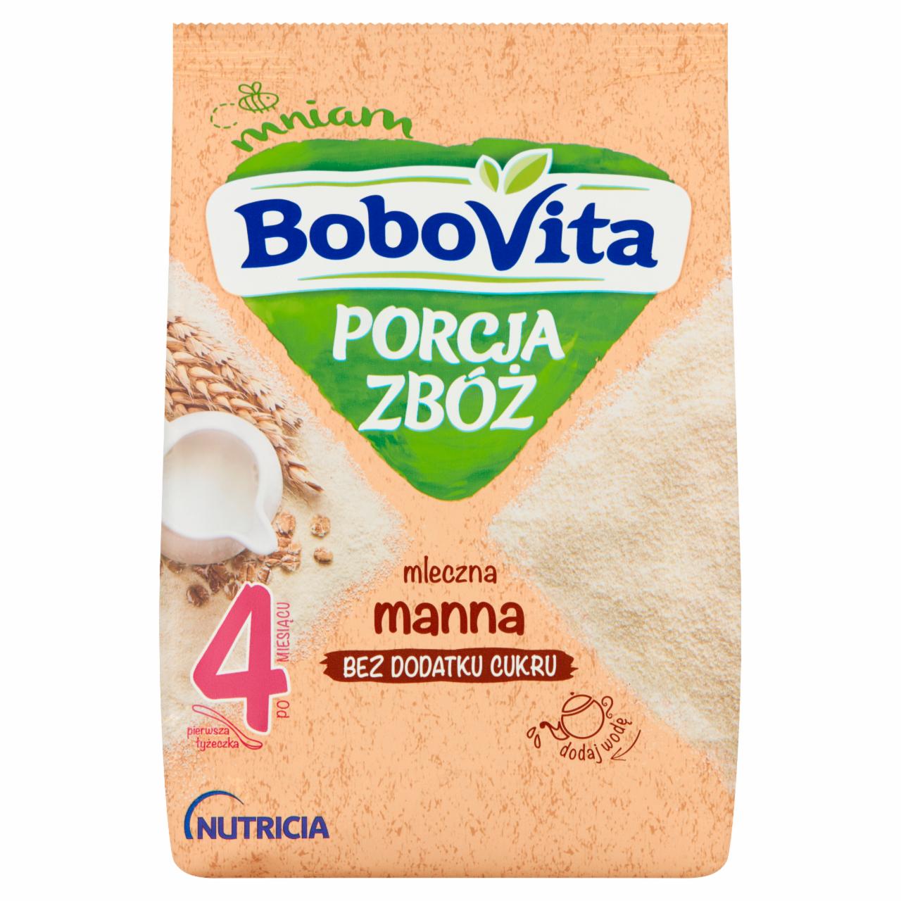 Zdjęcia - BoboVita Porcja zbóż Kaszka mleczna manna po 4 miesiącu 210 g