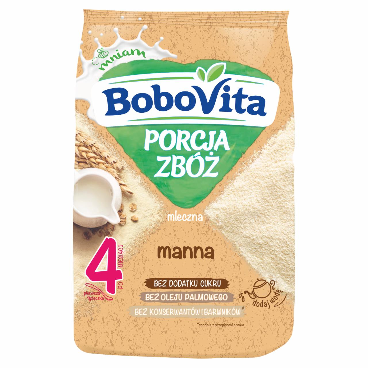 Zdjęcia - BoboVita Porcja zbóż Kaszka mleczna manna po 4 miesiącu 210 g