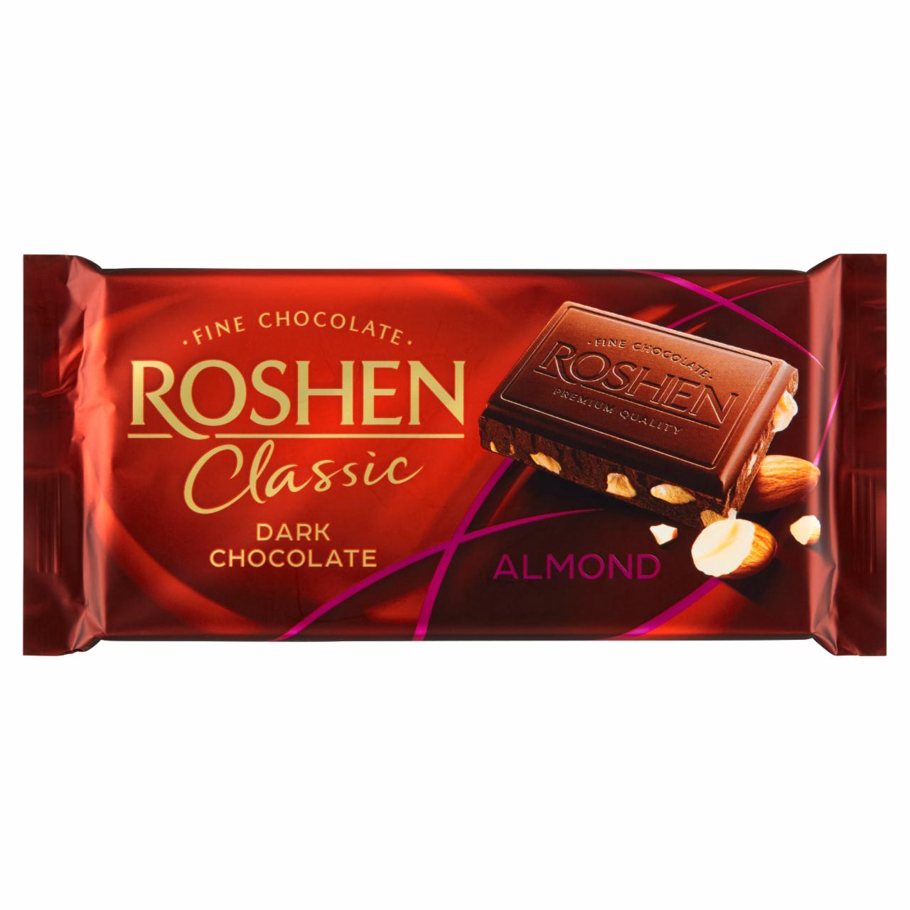 Zdjęcia - Roshen Classic Czekolada gorzka z solonymi migdałami 90 g