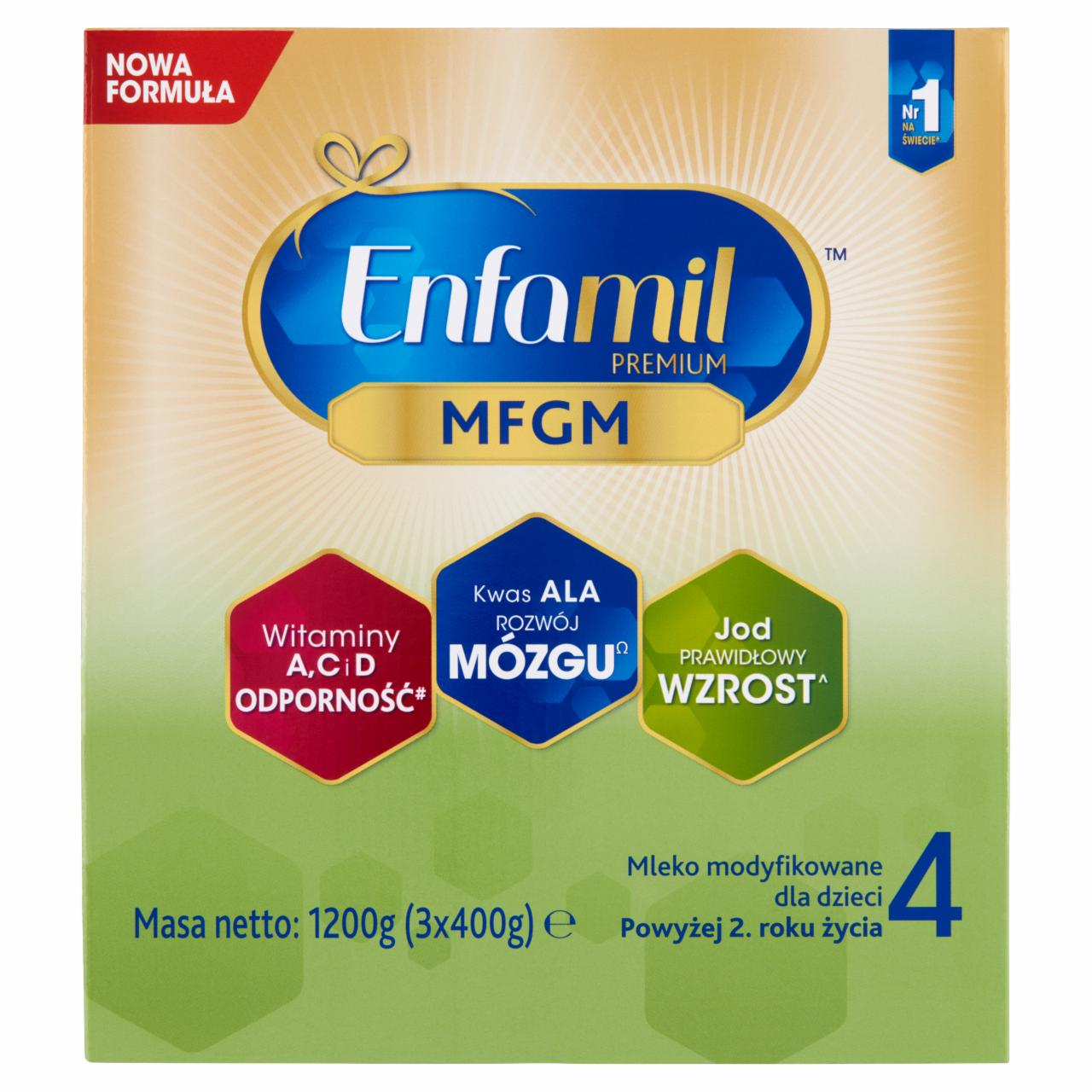 Zdjęcia - Enfamil Premium MFGM 4 Mleko modyfikowane dla dzieci powyżej 2. roku życia 1200 g (3 x 400 g)